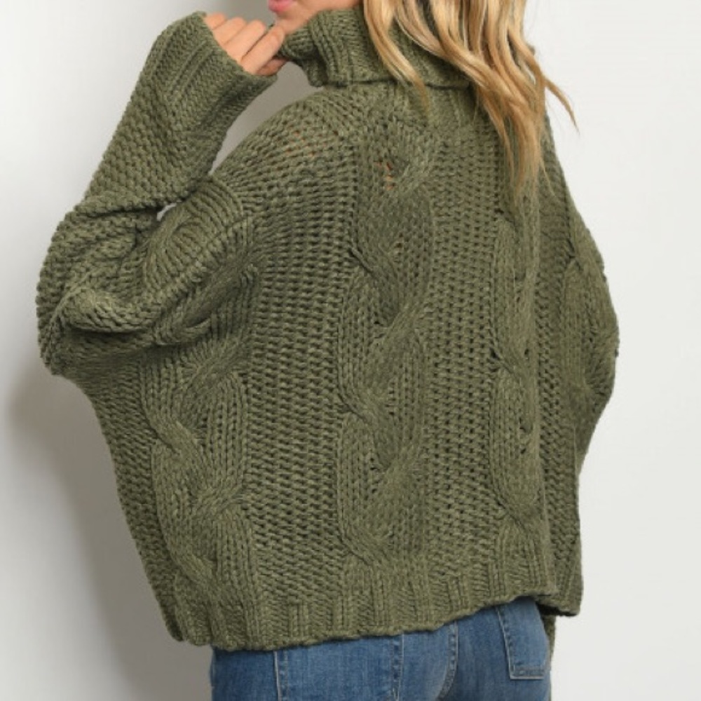 BOUTIQUE Olive Chunky Knit Sweater - Picture 3 of 3